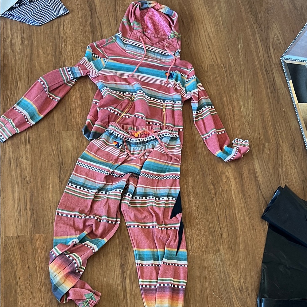 Aviator nation, Colorful Striped Hoodie and Joggers Set XS to S pants